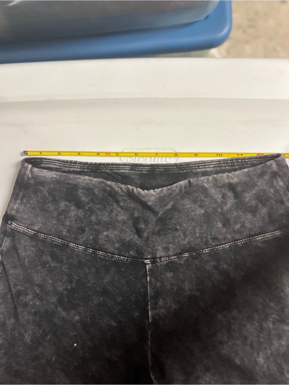 Zenana Mineral Wash Moto Leggings gray/black mineral wash XL Stretch - Picture 7 of 11